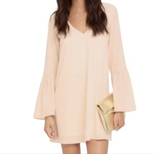 Lulu's Flare Sleeve Dress Women's Size XS Extra Small Peach V-neck Mini Party
